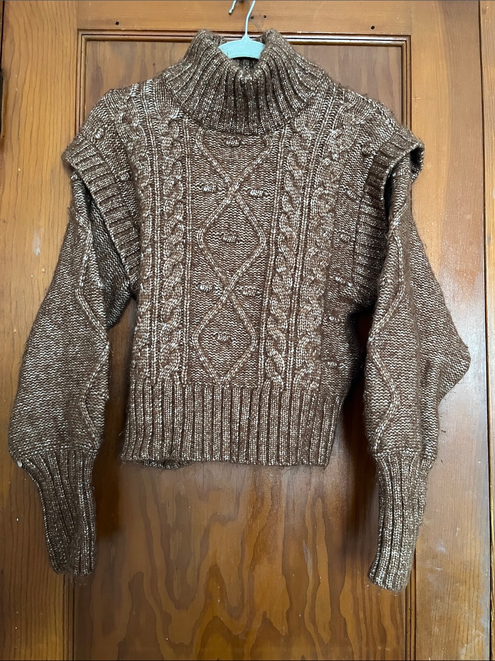 Vero Moda Brown Cable Knit Turtleneck Sweater women’s size M